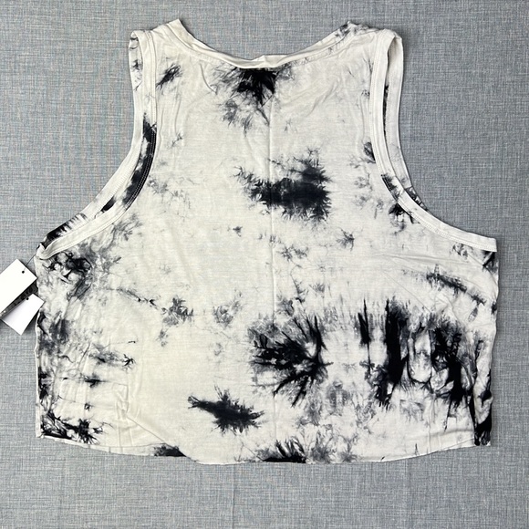Black & White Tie Dye Crop Athletic Tank Top by Jessica Simpson The Warm Up XL - Picture 5 of 5